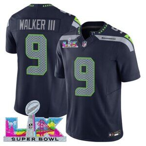 Mens or Youths Choose Kenneth Walker III Navy Super Bowl LX Jersey Vapor Stitche